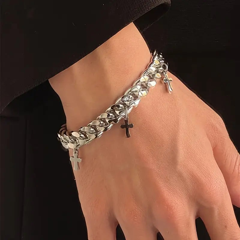 Silver Cross Bracelet