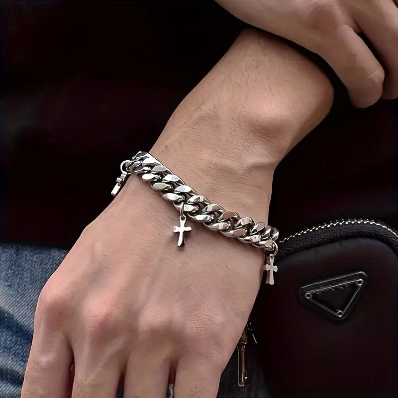 Silver Cross Bracelet